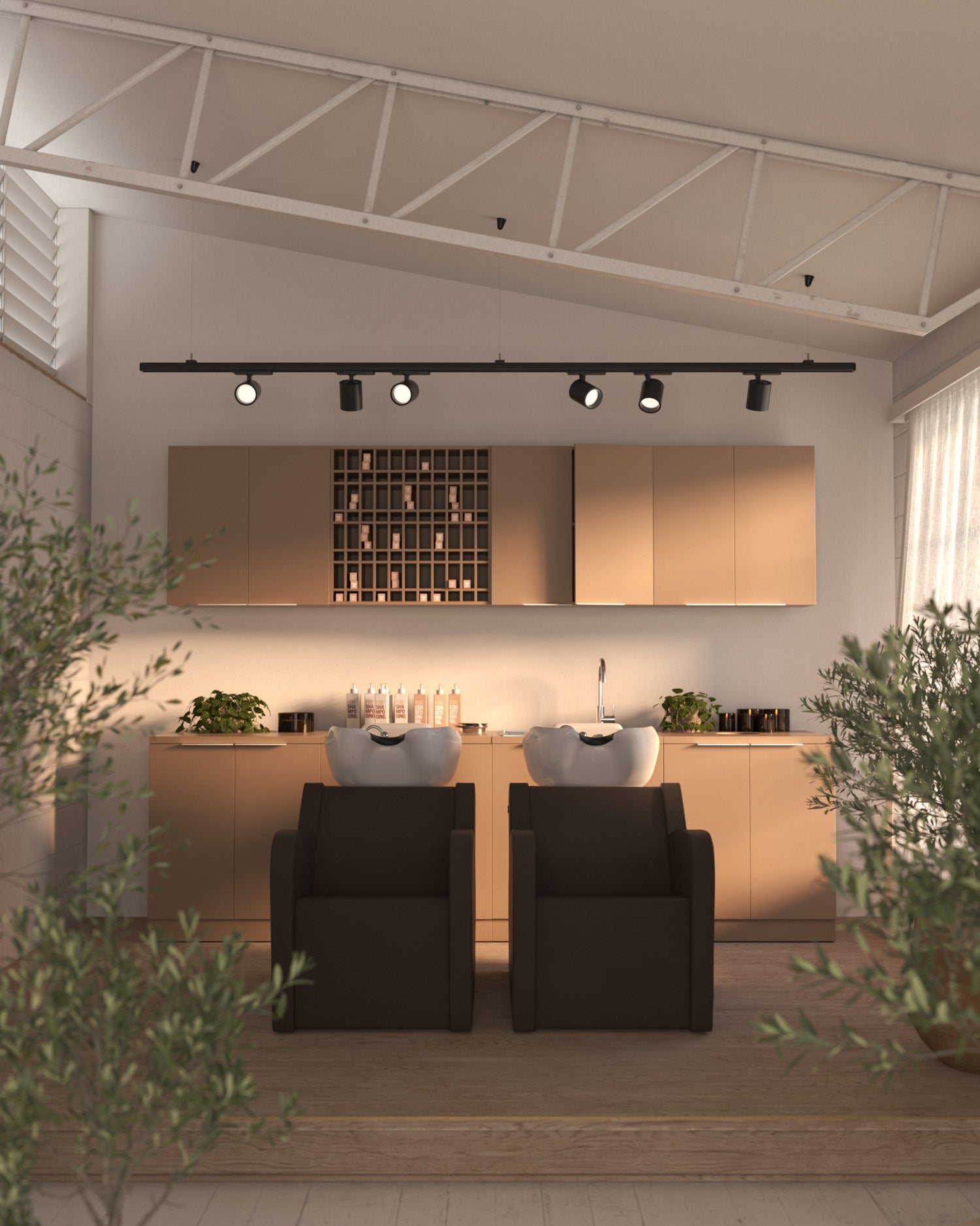 Colorbar tube shelf - Wall-mounted color shelf - Beige Cappuccino